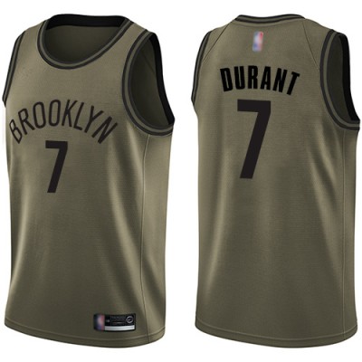 NikeBrooklyn Nets #7 Kevin Durant Green Salute to Service Youth NBA Swingman Jersey